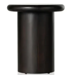 Accent & End Tables-Kirkland's Home Zach Charcoal Wood Pedestal End Table Black