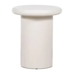 Accent & End Tables-Kirkland's Home Zach Wood Pedestal End Table Ivory