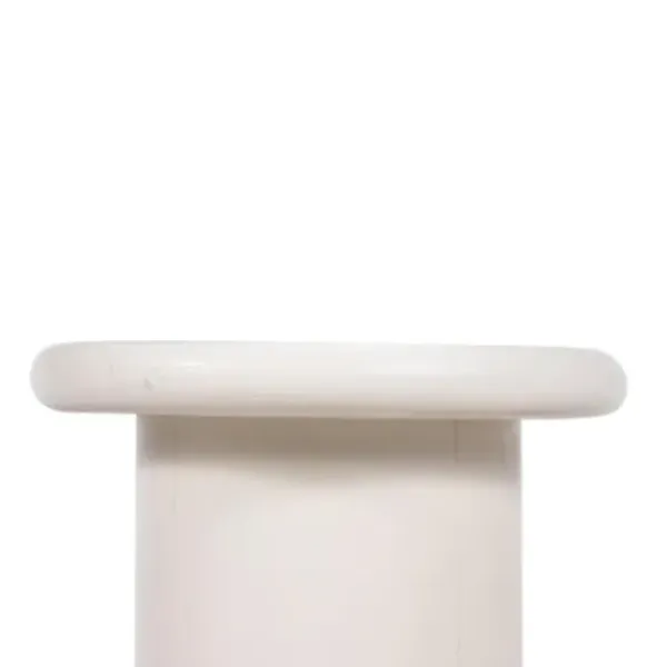 Accent & End Tables-Kirkland's Home Zach Wood Pedestal End Table Ivory