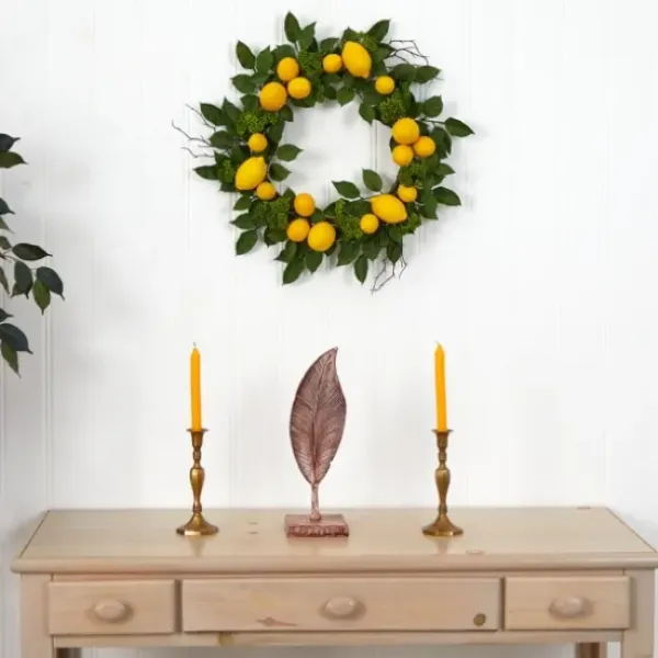 Wreaths-Kirkland's Home Zesty Lemon Fresh Wreath Green/Yellow