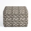 Benches & Ottomans-Kirkland's Home Zig Zag Upholstered Ottoman Gray/White/Black