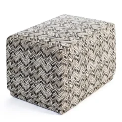 Benches & Ottomans-Kirkland's Home Zig Zag Upholstered Ottoman Gray/White/Black