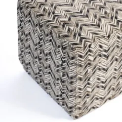 Benches & Ottomans-Kirkland's Home Zig Zag Upholstered Ottoman Gray/White/Black