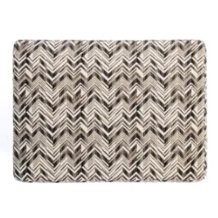 Benches & Ottomans-Kirkland's Home Zig Zag Upholstered Ottoman Gray/White/Black