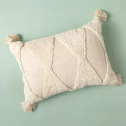 Pillows-Kirkland's Home Zoey Diamond Tufted Lumbar Pillow Ivory