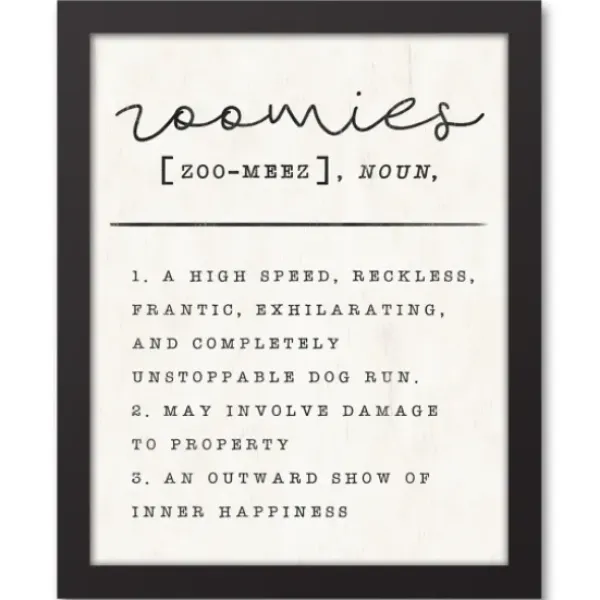 Wall Quotes & Signs-Kirkland's Home Zoomies Framed Canvas Art Print, 12X15 In. Black/Tan