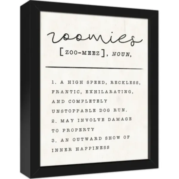 Wall Quotes & Signs-Kirkland's Home Zoomies Framed Canvas Art Print, 12X15 In. Black/Tan